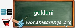 WordMeaning blackboard for goldoni